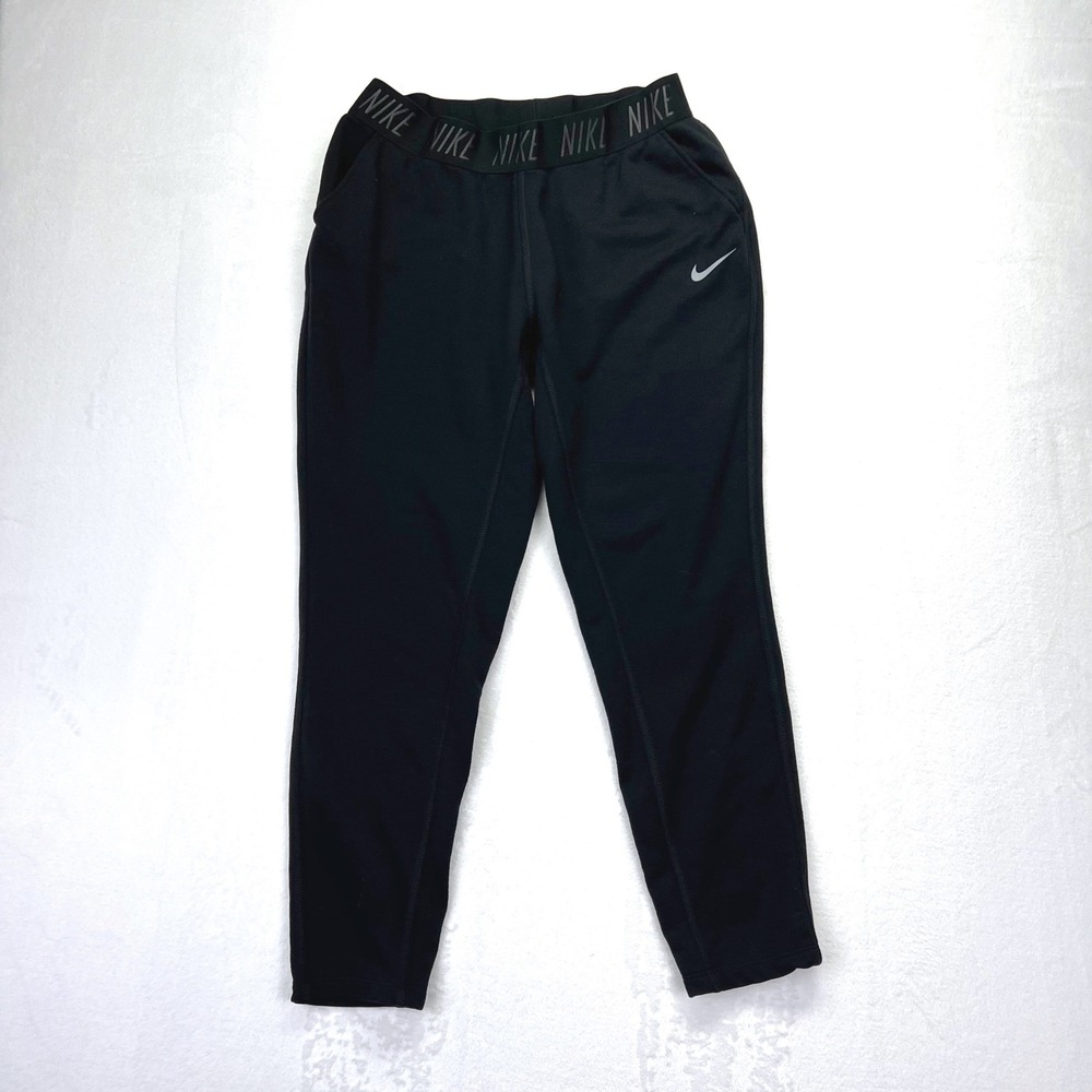 Nike Dri-FIT Joggers Mens Large Black Tapered Branded Waistband Training Pants